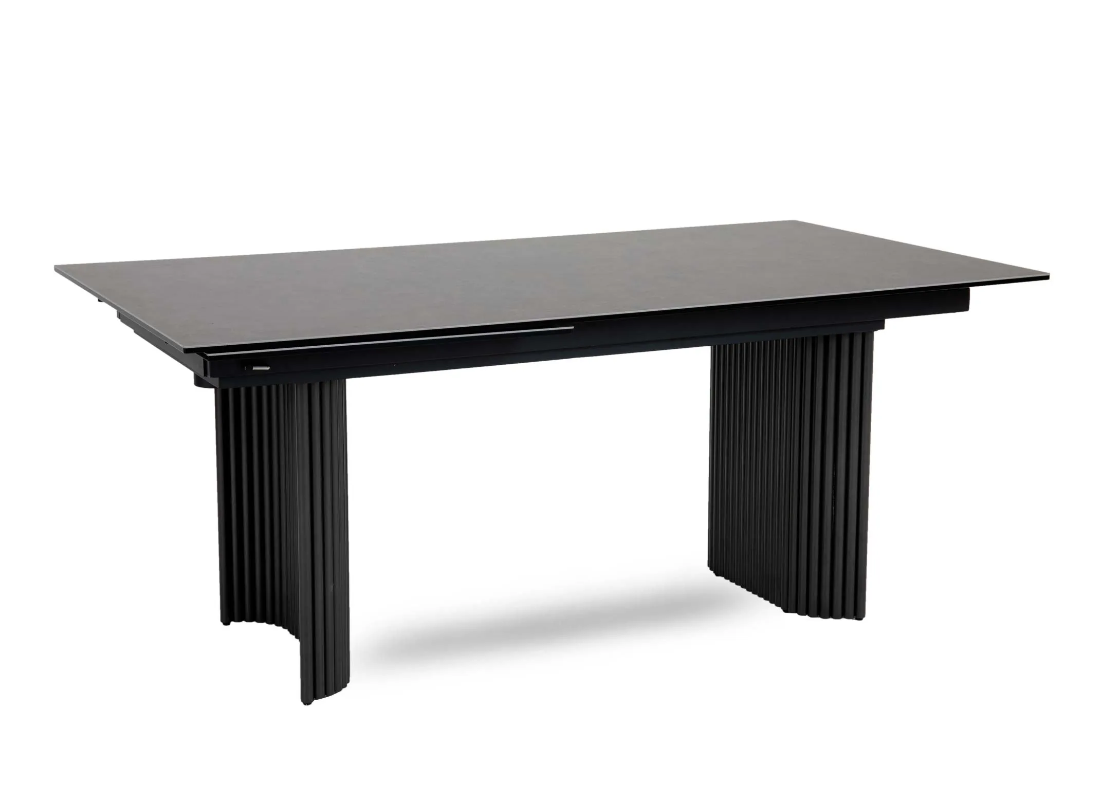 Brown Ceramic & Metal Extendable Dining Table - Eton