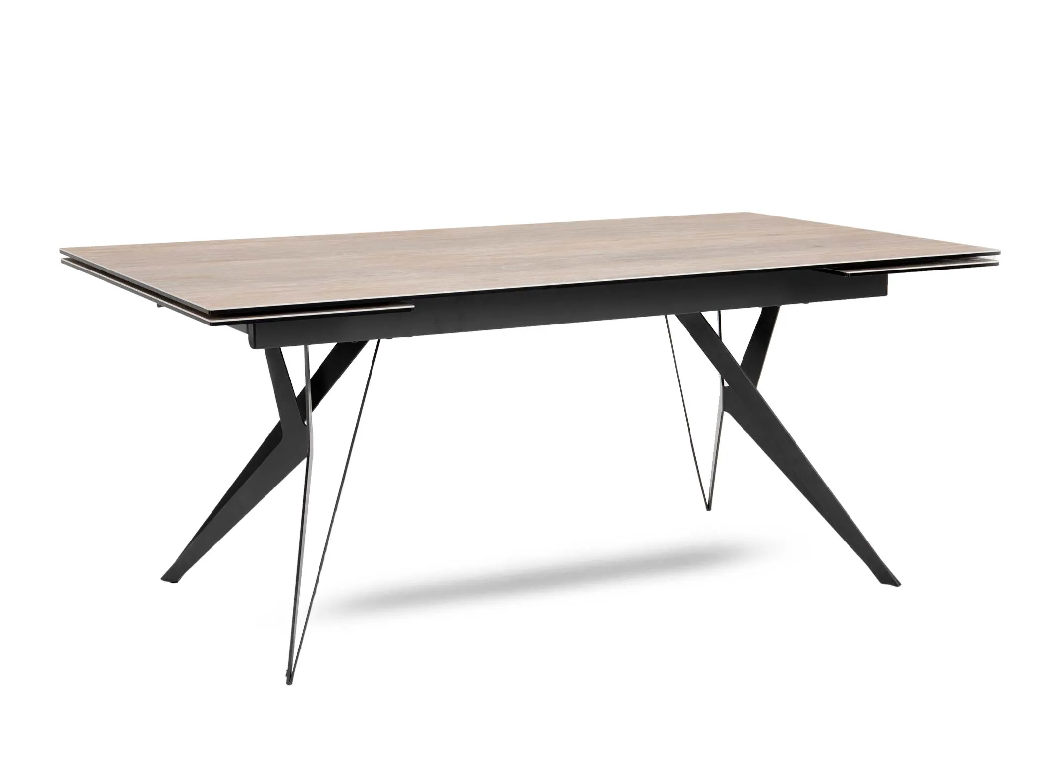 Ceramic & Metal Double Extendable Dining Table - Kingston