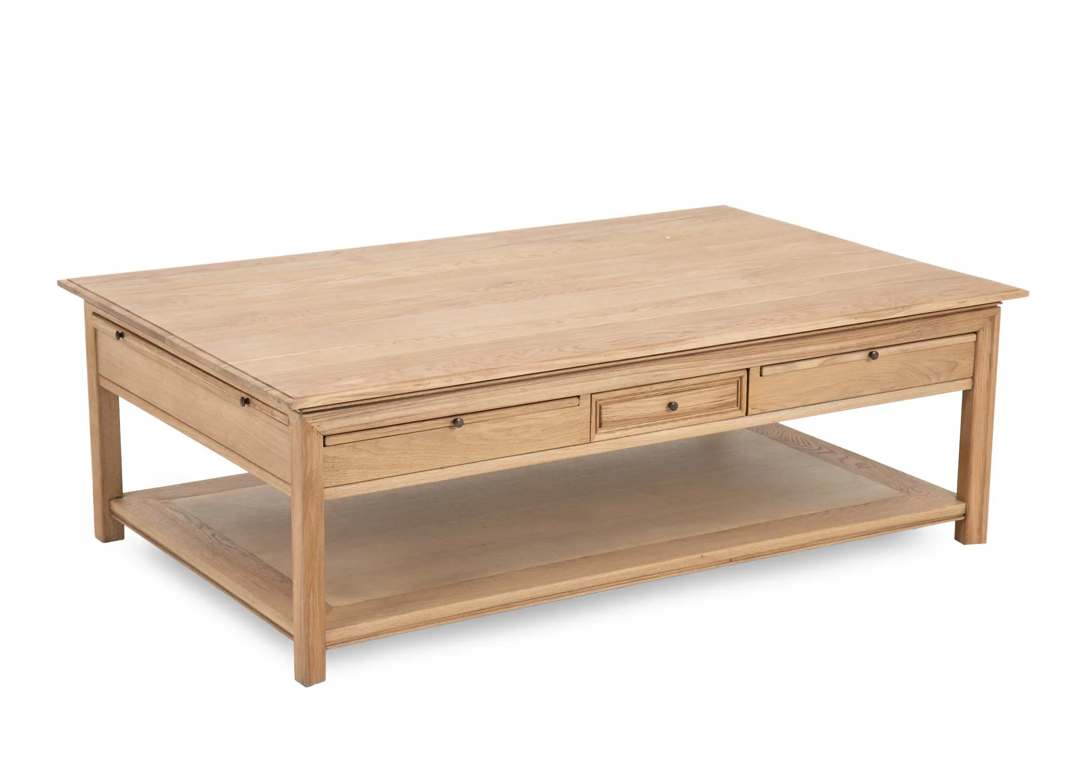 Oak Coffee Table with Shelves - Iona