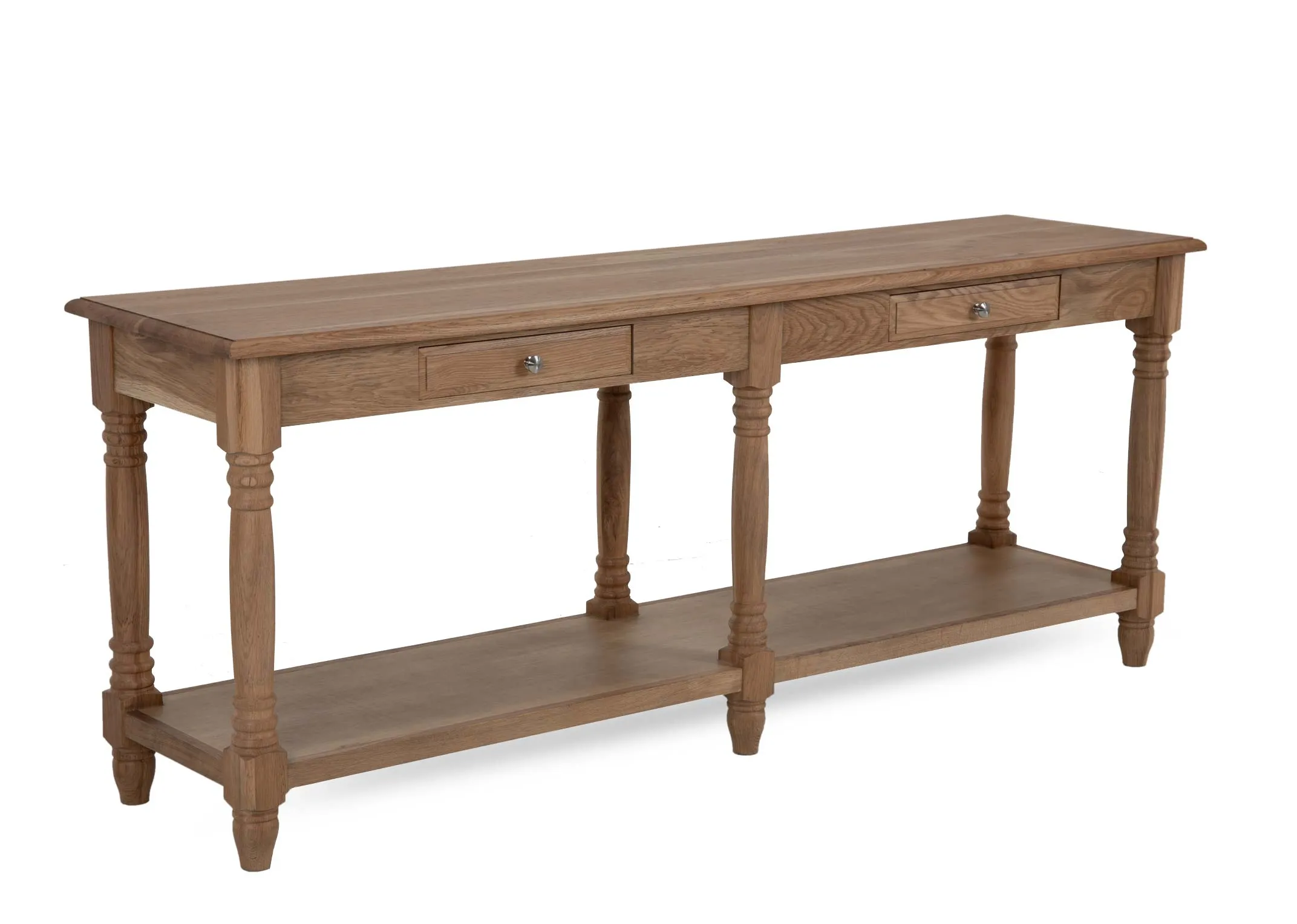 2 Drawer Oak Console Table - Iona