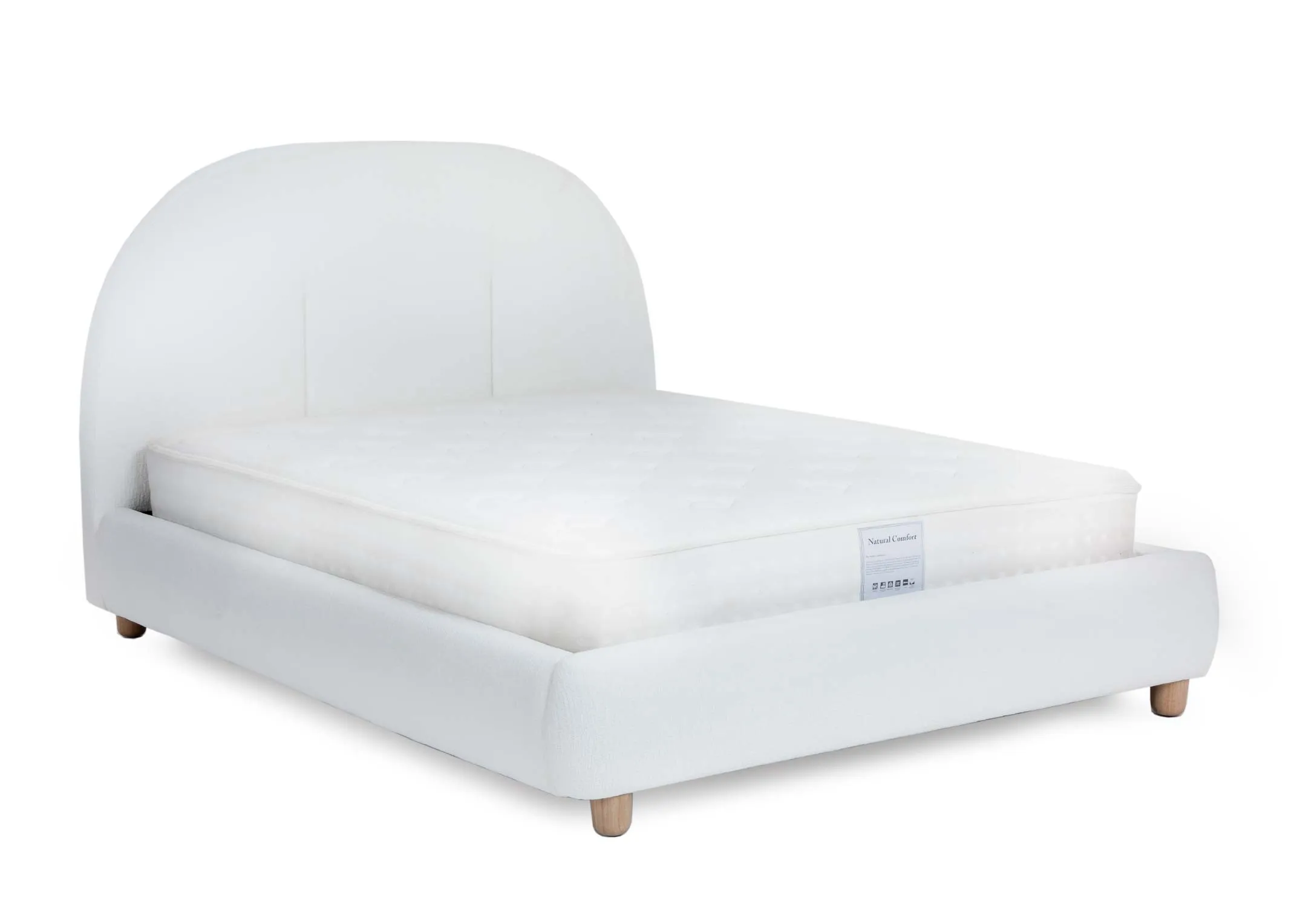 Super King (6ft) White Fabric Bedframe - Joelle