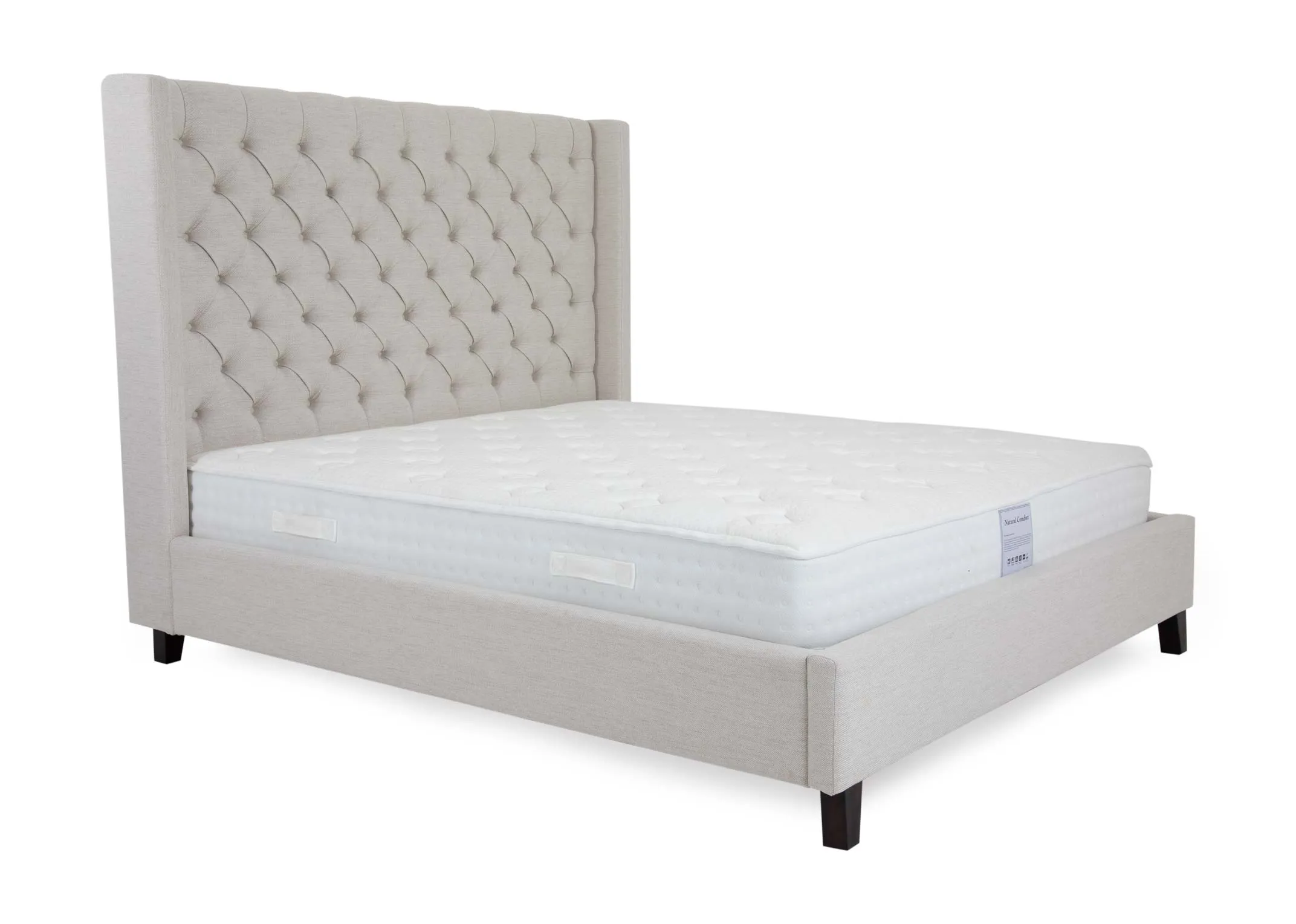 King Size (5ft) Cream Fabric Bed Frame - Enhance