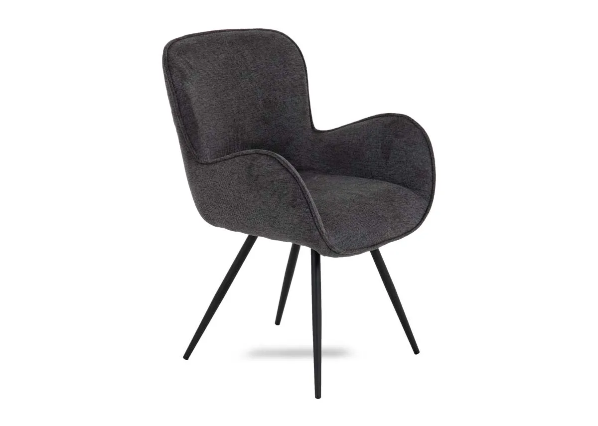 Dark Grey Fabric Dining Chair - Lillie