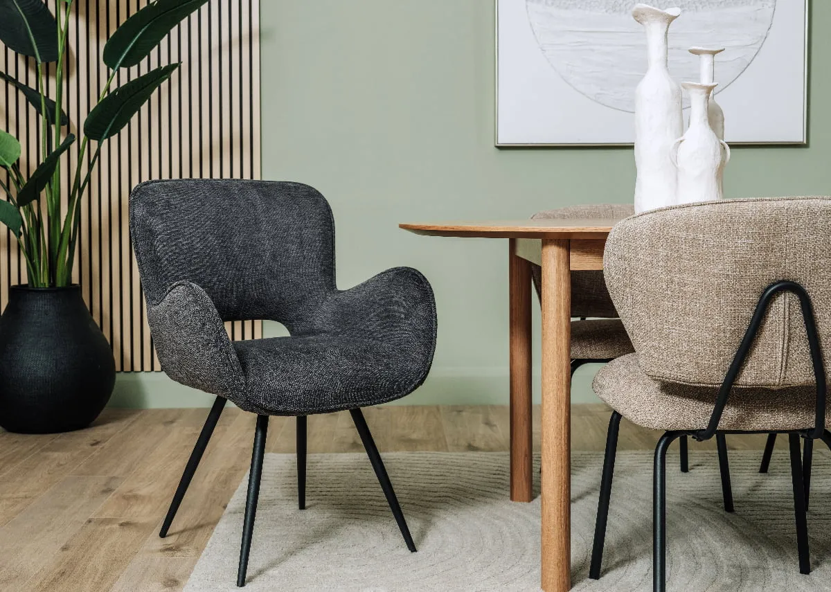 Dark Grey Fabric Dining Chair - Lillie