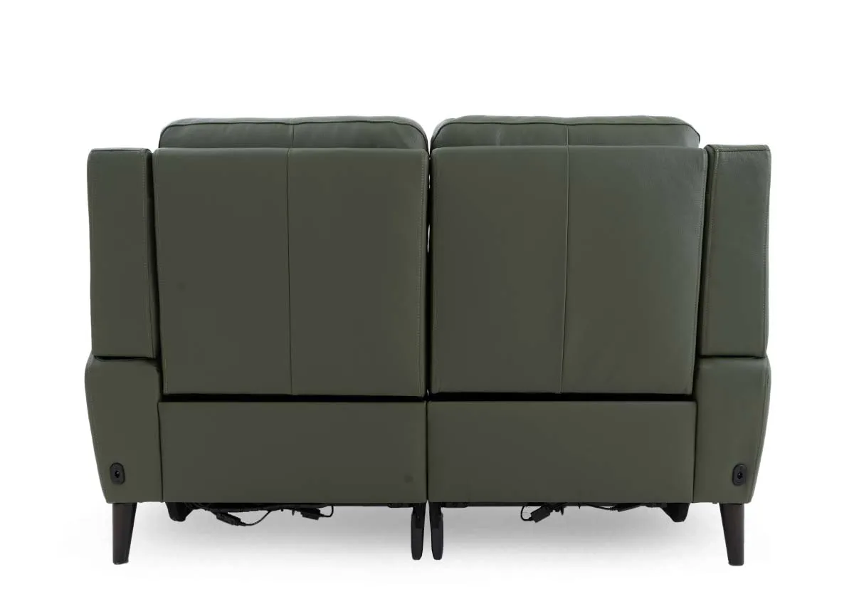 A 2 seater leather power recliner from EZ Livings Elliot range.  Back view