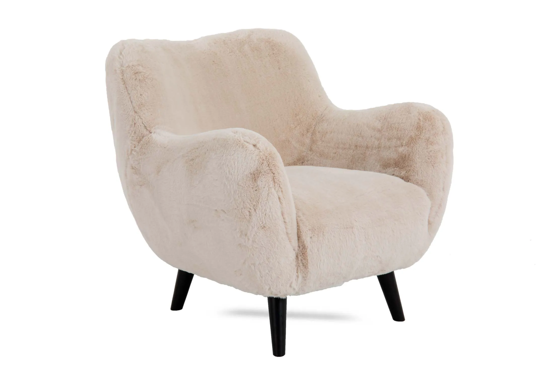 Cream Fur Accent Chair - Globe