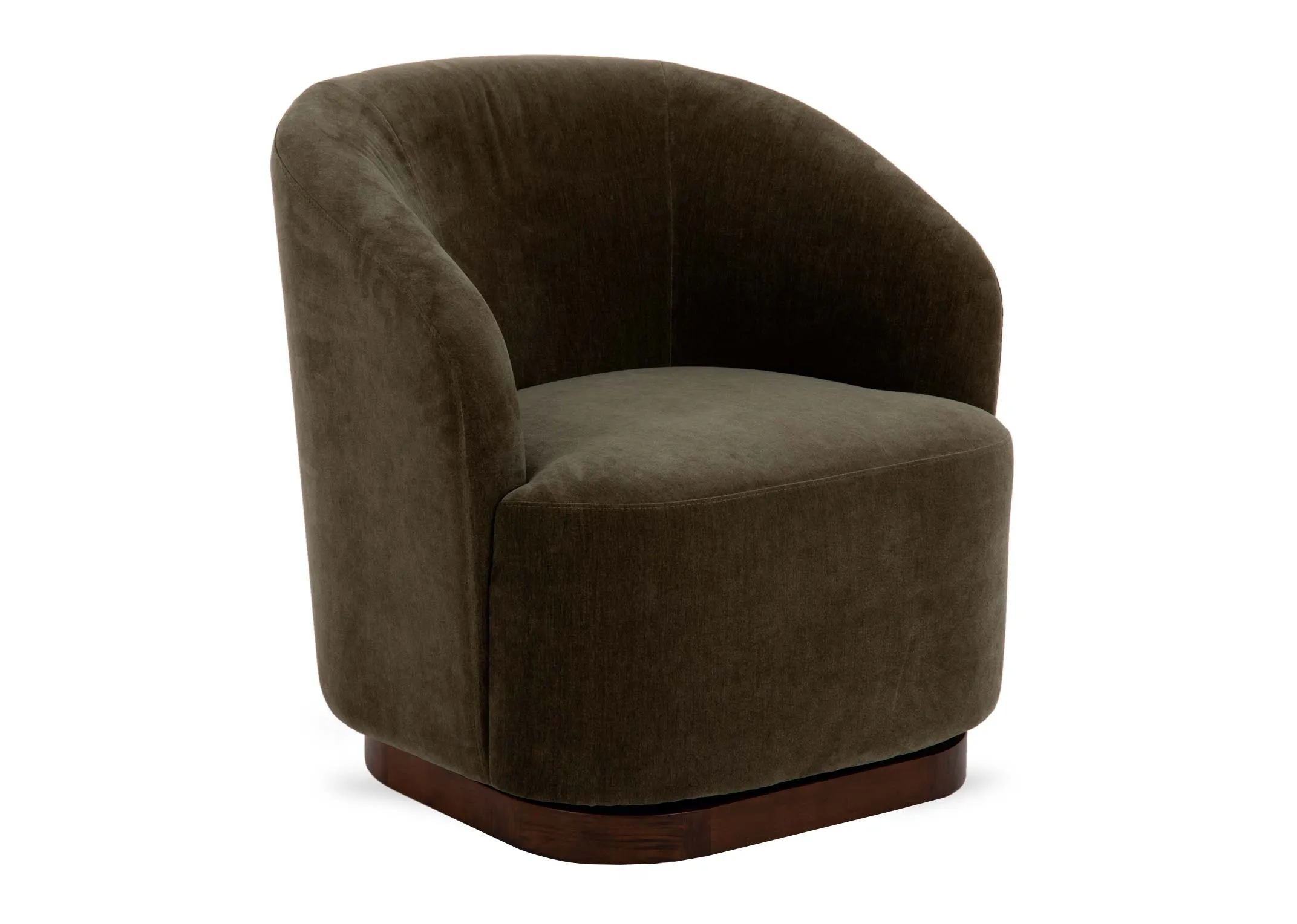 Green Velvet Swivel Armchair - Derby