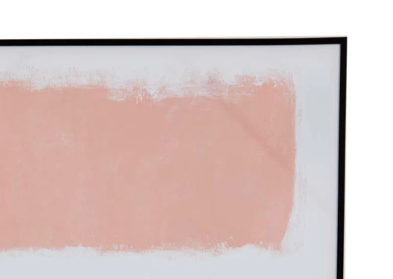 A black frame canvas with orange and white print from EZ Livings Limitless range. Closeup of print