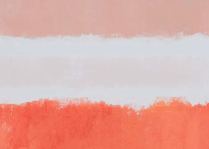 A black frame canvas with orange and white print from EZ Livings Limitless range. Closeup of orange white and peach