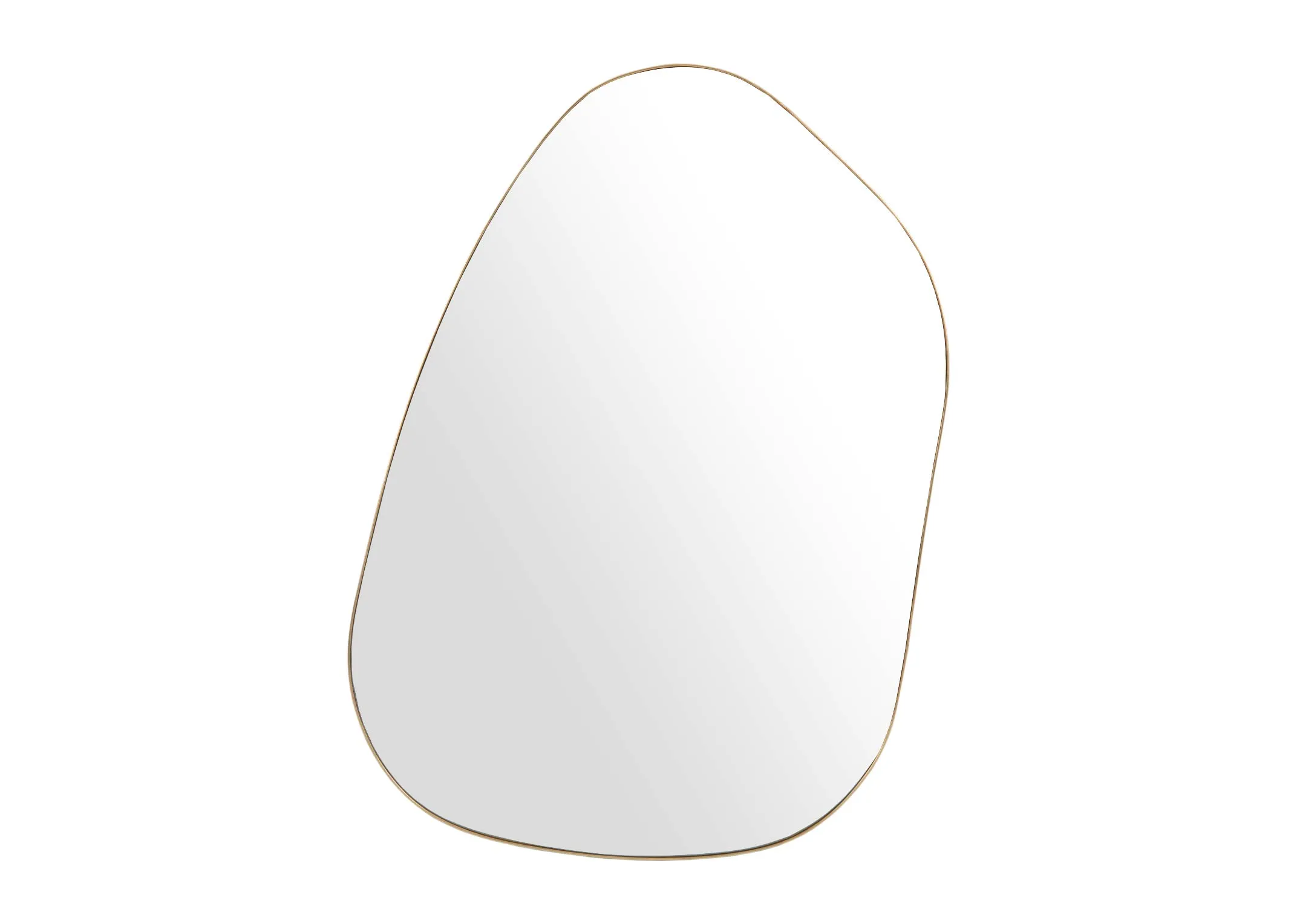 A gold oblong shaped mirror from EZ Livings Colson range. Front view