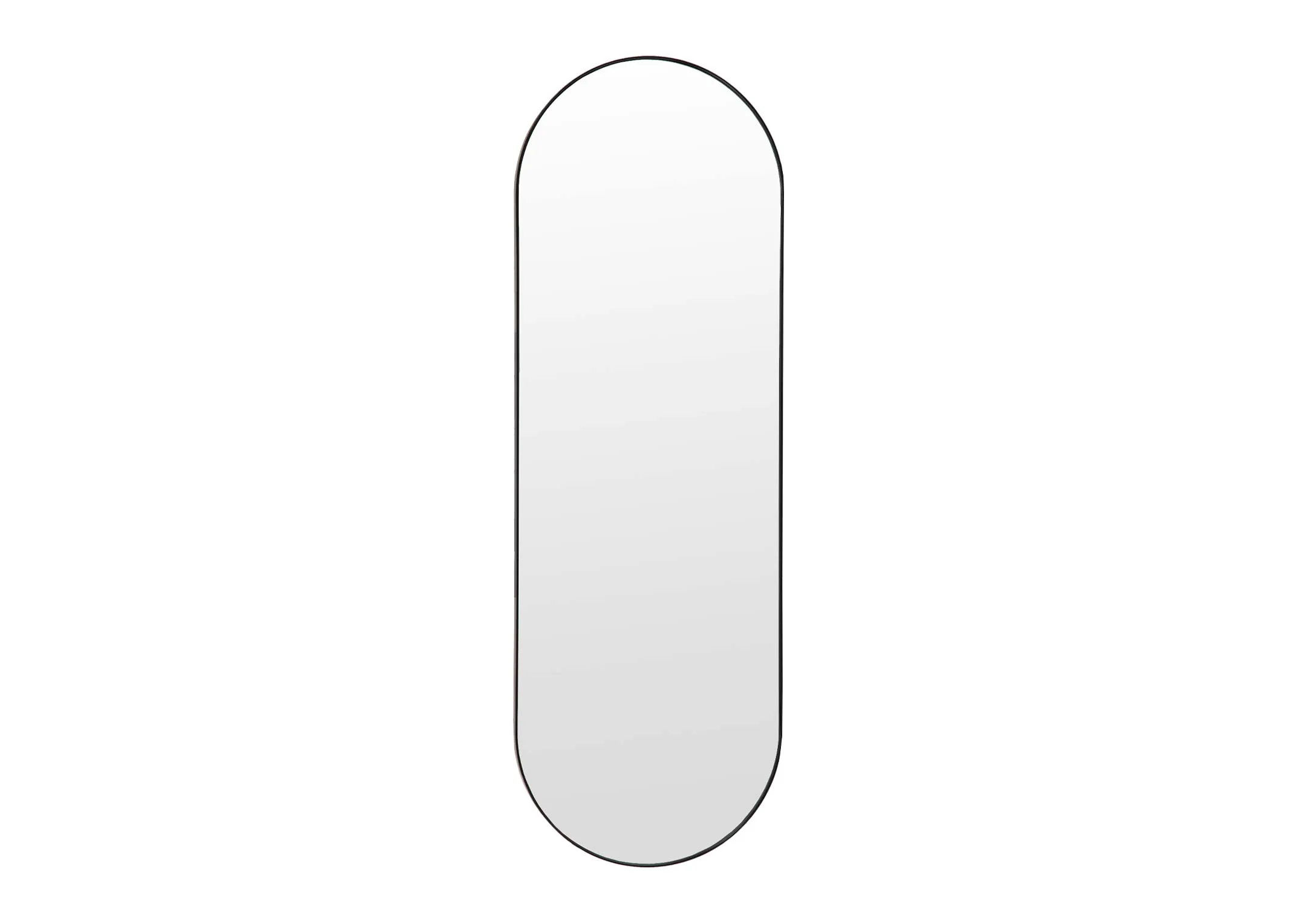 A long oval shaped mirror from EZ Livings Lathan range. Front view