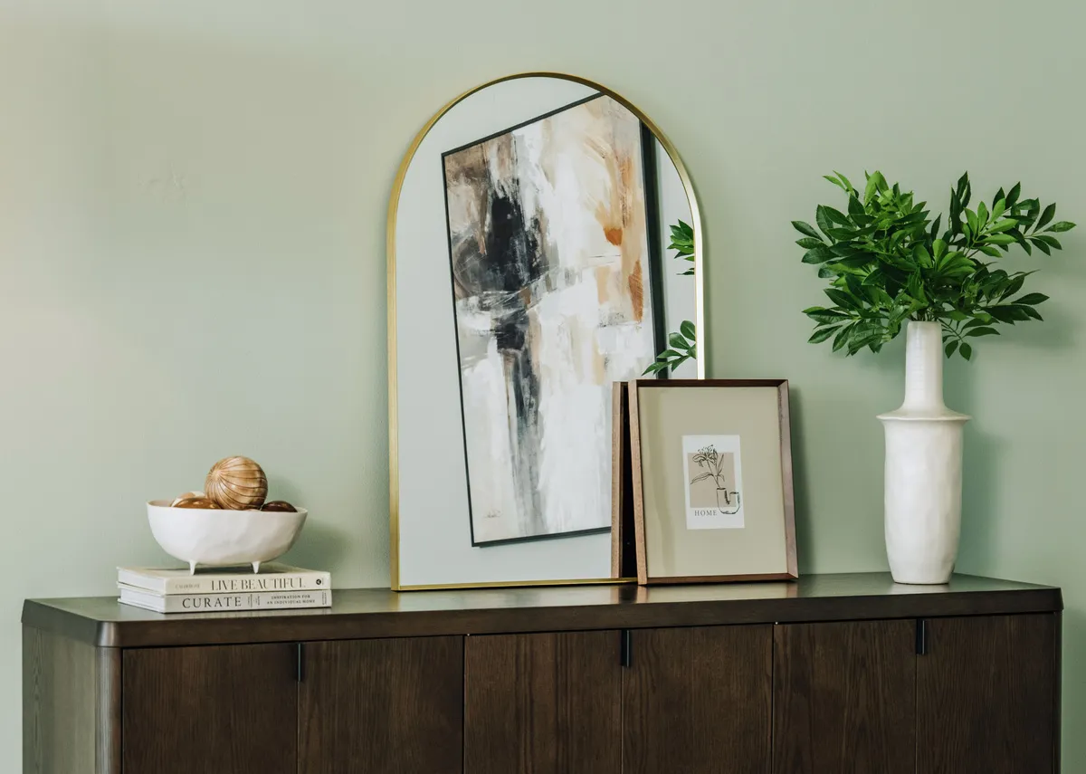 60cm x 90cm Gold Arch Mirror - Flynn