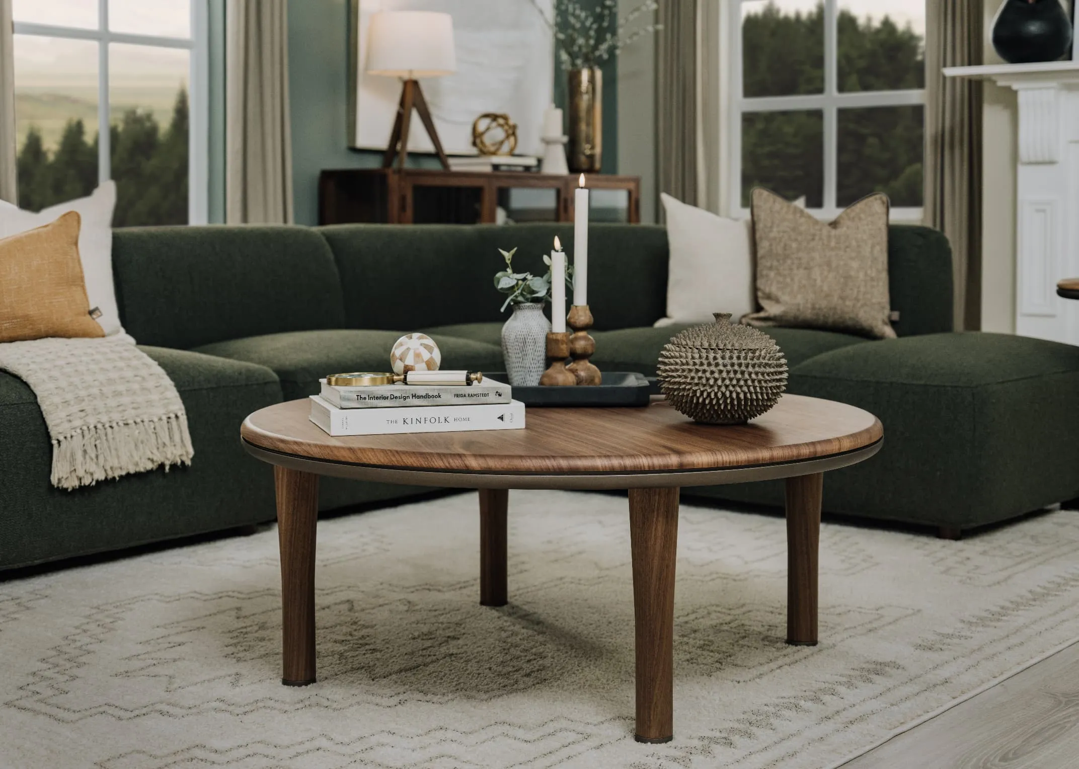 Round Walnut Coffee Table - Breeze