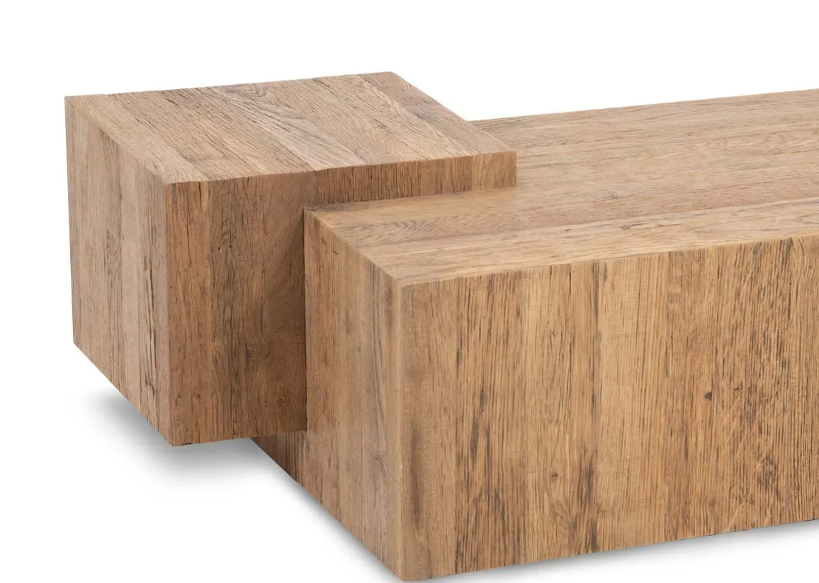 An oak 2 drawer 4 shelf bookcase from EZ Livings Nova range. Closeup of block feature