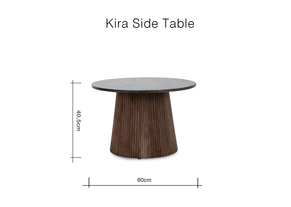 A dimension image of the Kira Side Table with 60cm x 40.5cm
