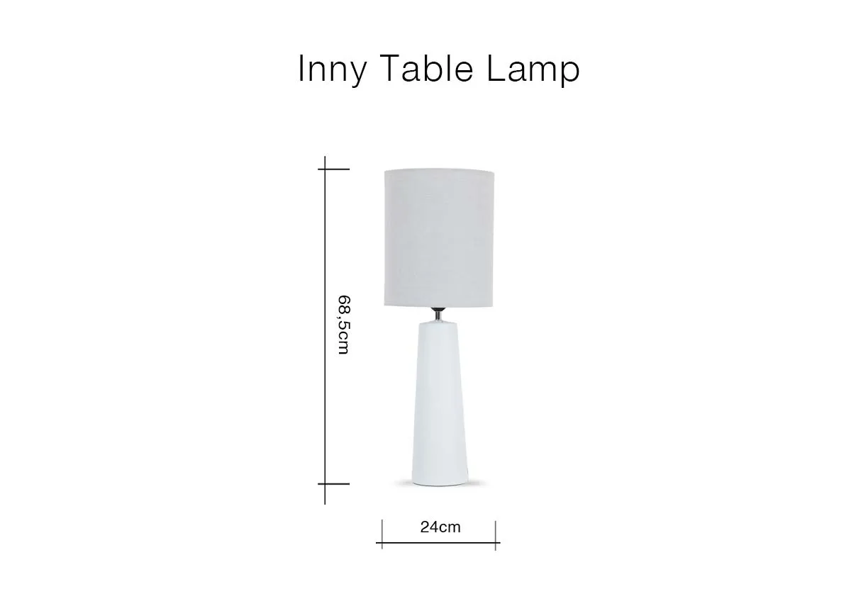 A dimension image of the Inny Table Lamp with 24cm x 68.5cm