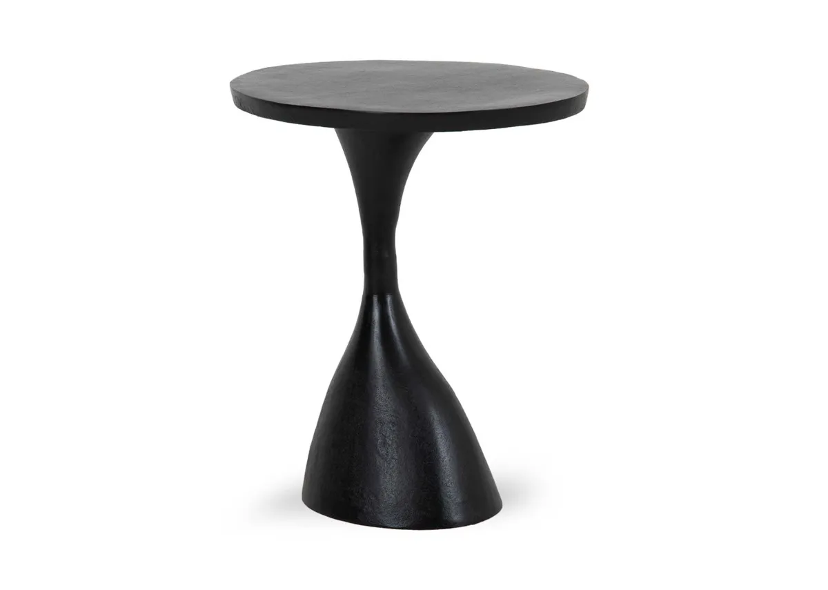 Black Round Side Table - Bulan
