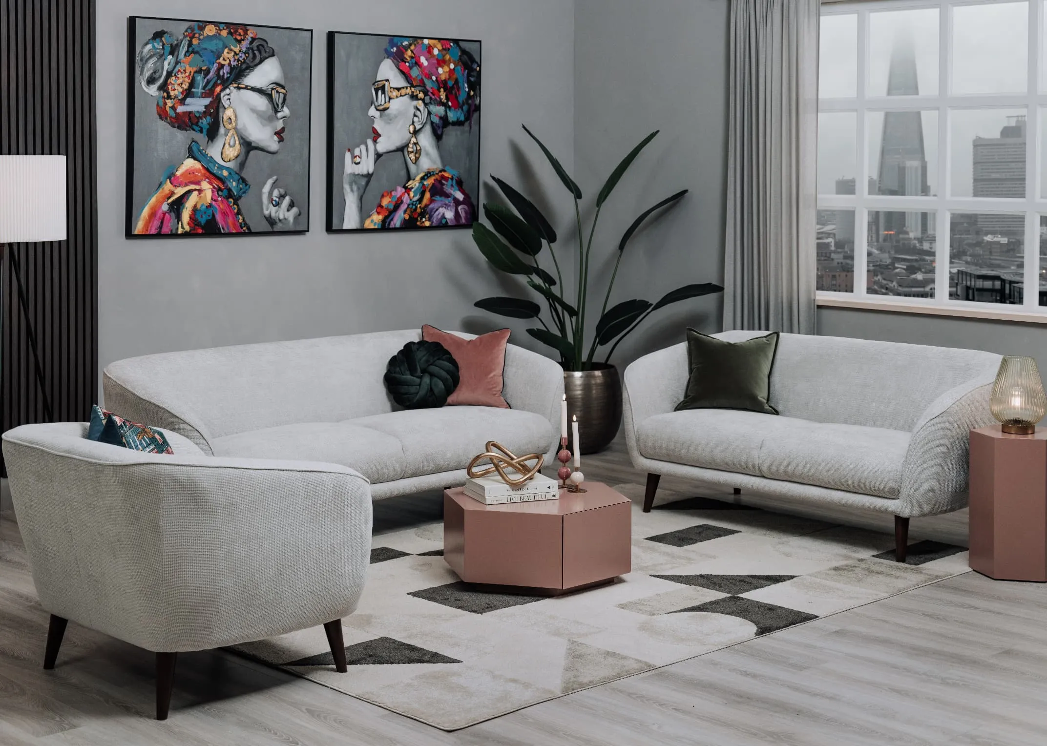 100cm X 100cm Framed Canvas - Contessa II