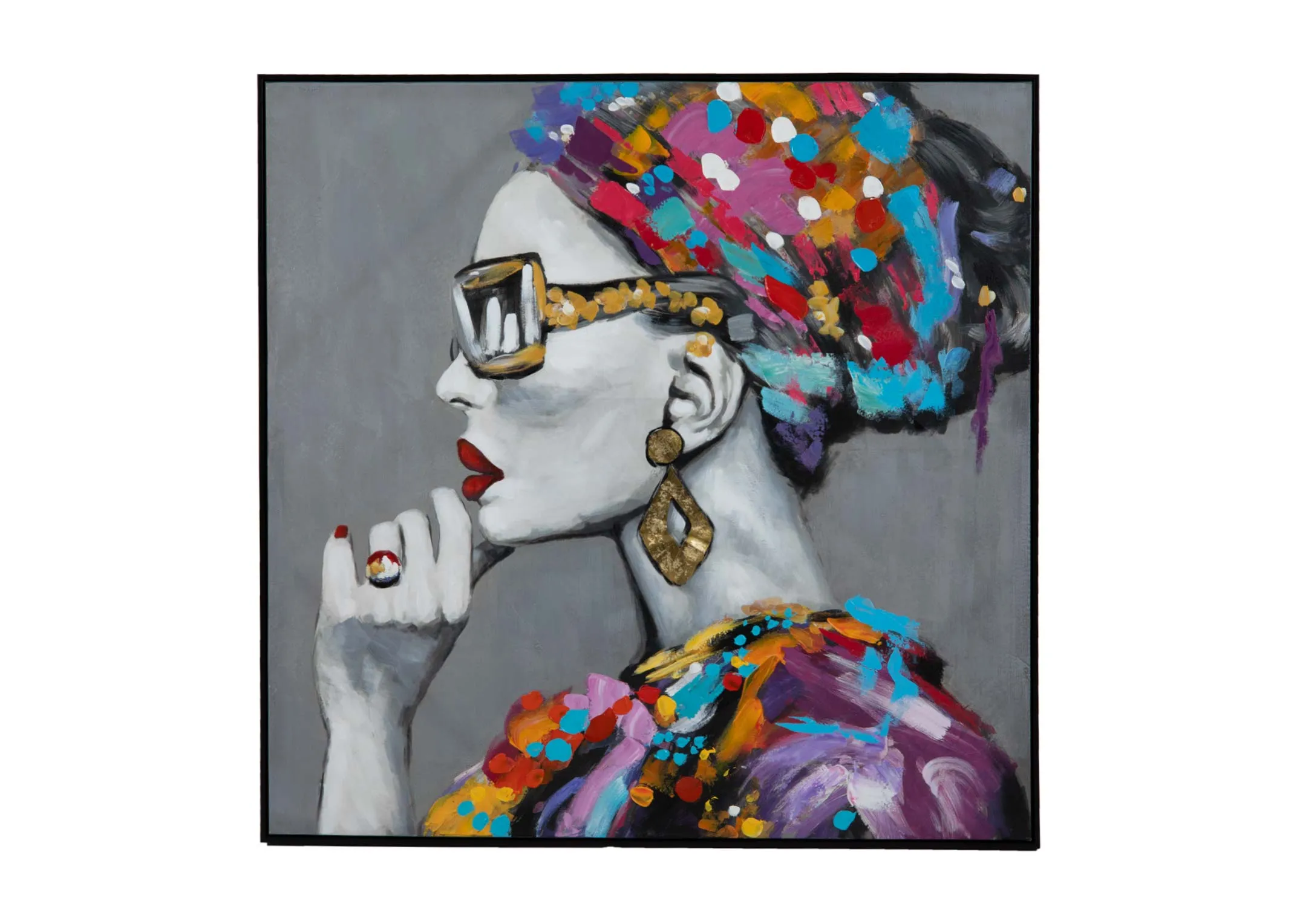100cm X 100cm Framed Canvas - Contessa II