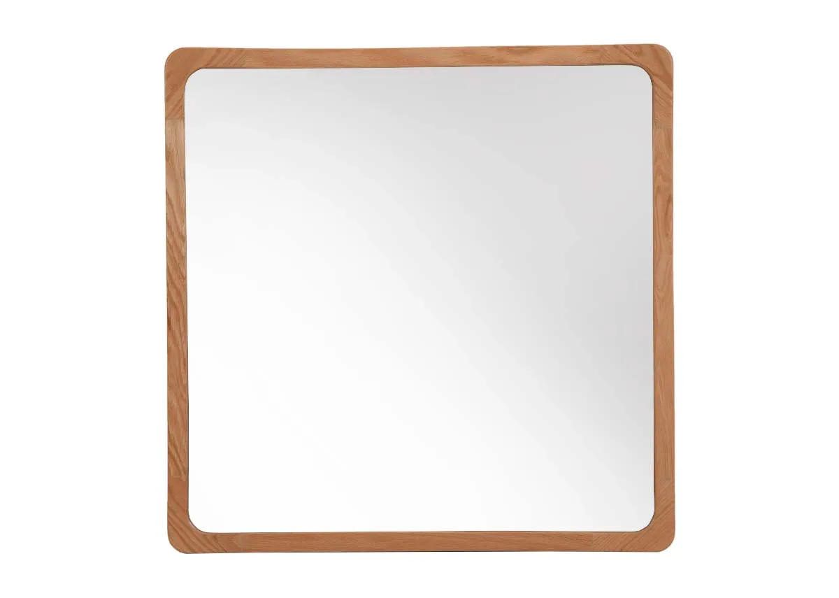 80cm x 80cm Square Brown Wall Mirror - Charity