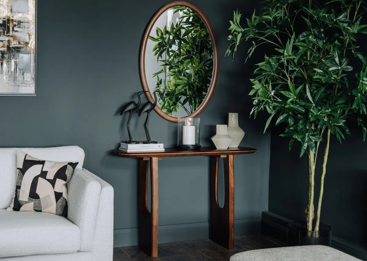 70cm X 100cm Brown Oval Wall Mirror - Vita