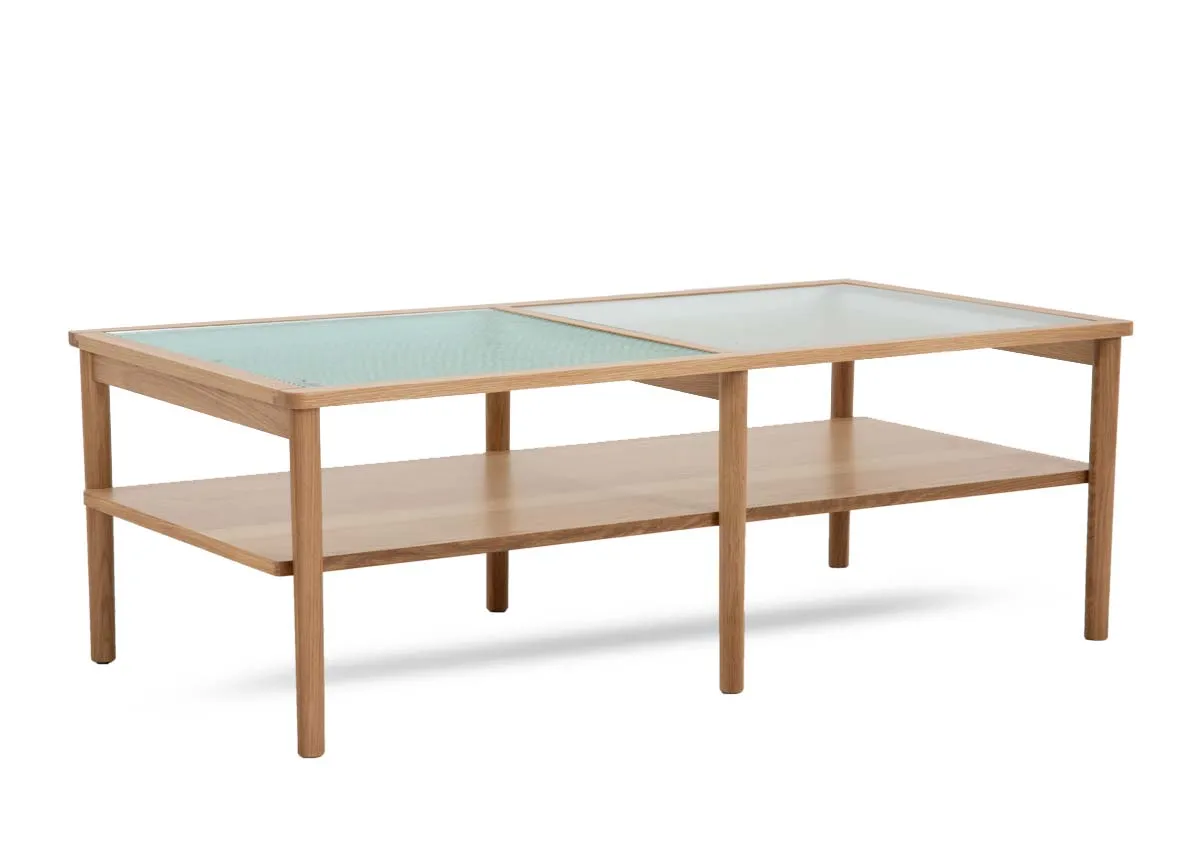 Oak & Glass Top Coffee Table - Gallina
