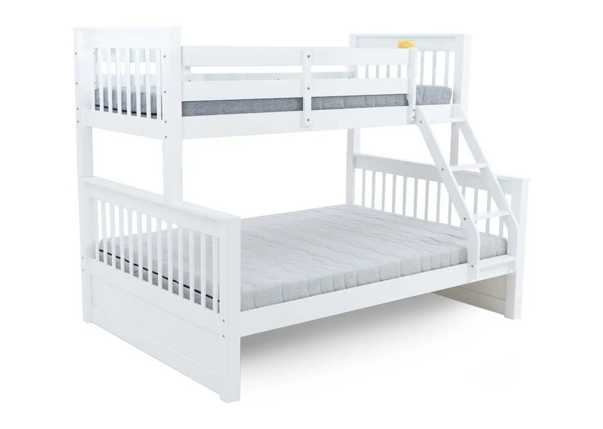 Twin (3ft) (4ft 6) White Bunk Bed - Lara