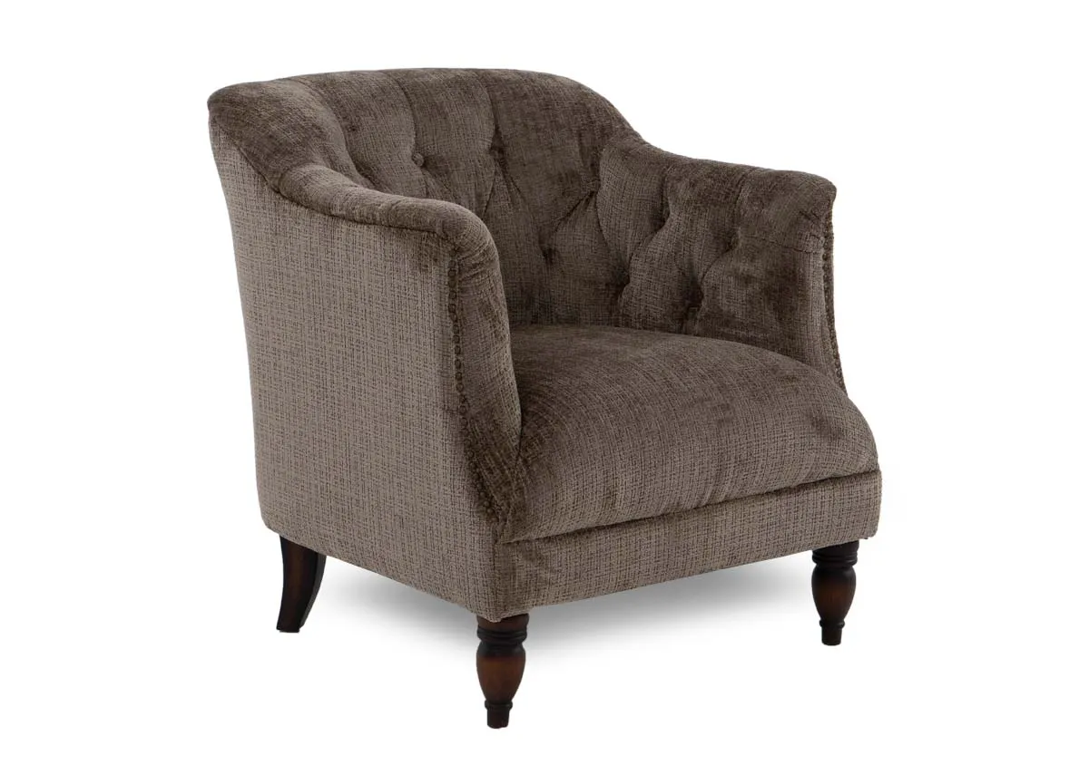 Taupe Fabric Occasional Armchair - Carter
