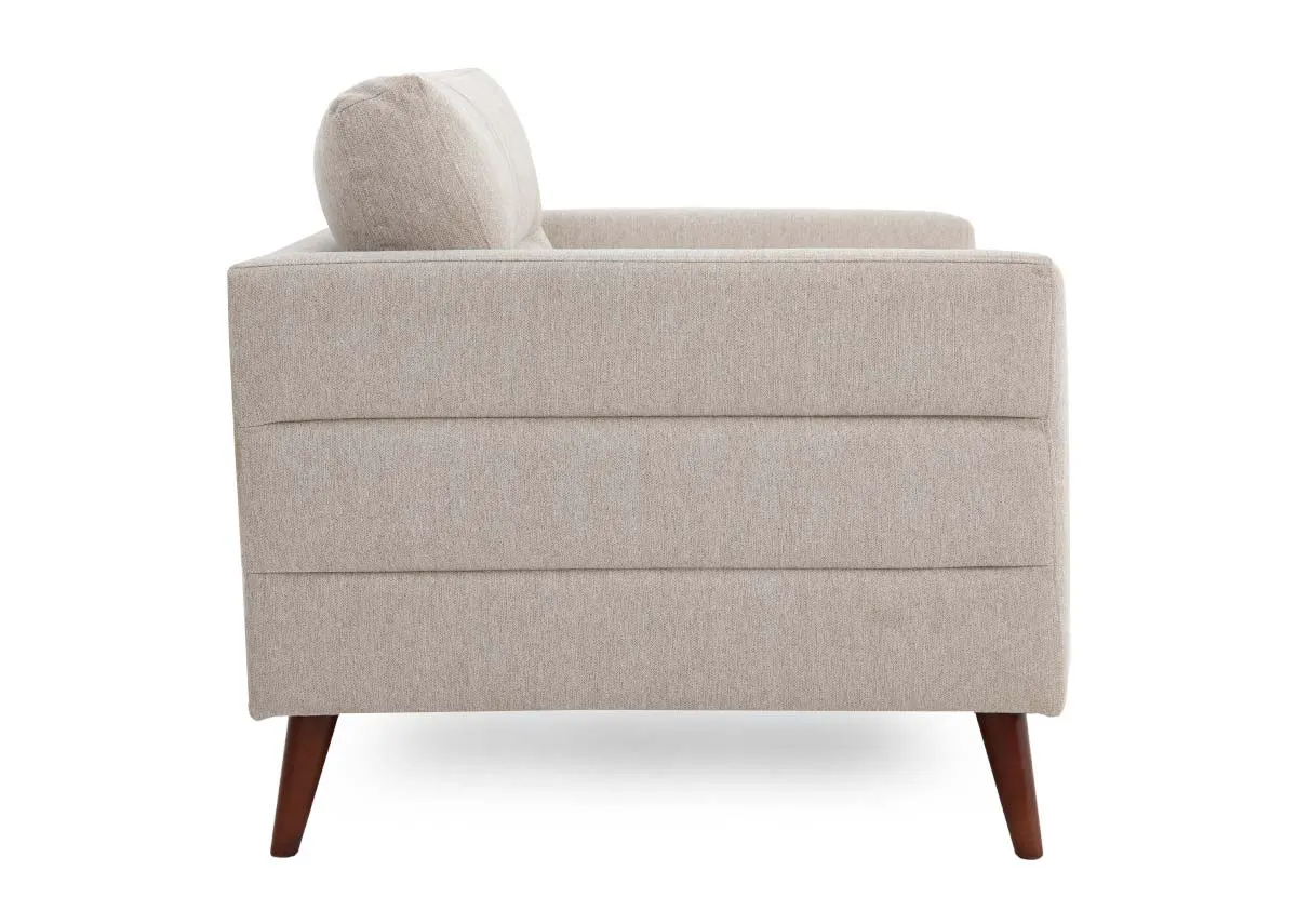 A dimension image of the Presley Beige Armchair with 100cm x 92cm x 93cm H