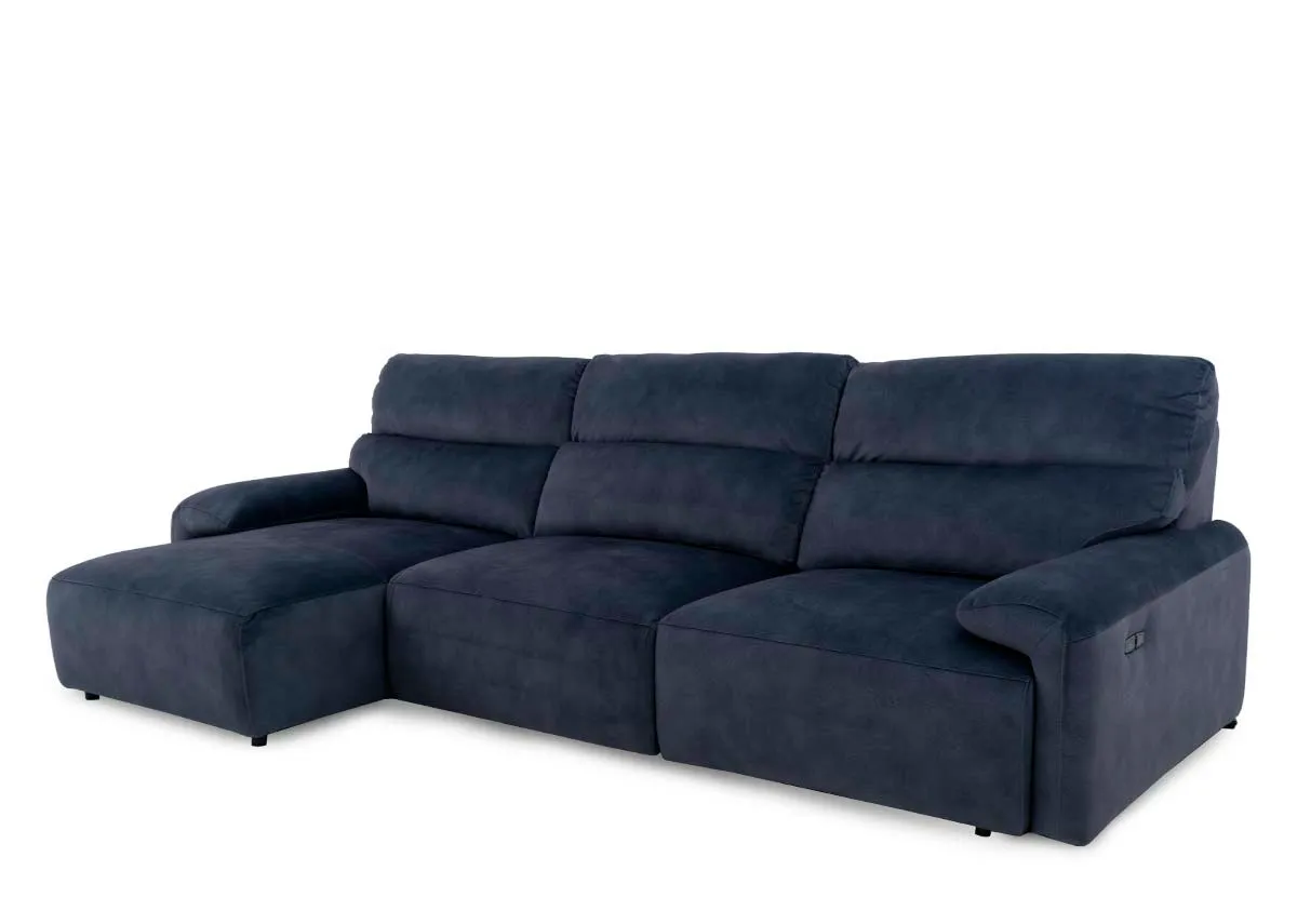 Grey Fabric RAF Power Chaise Sofa Bed - Davina