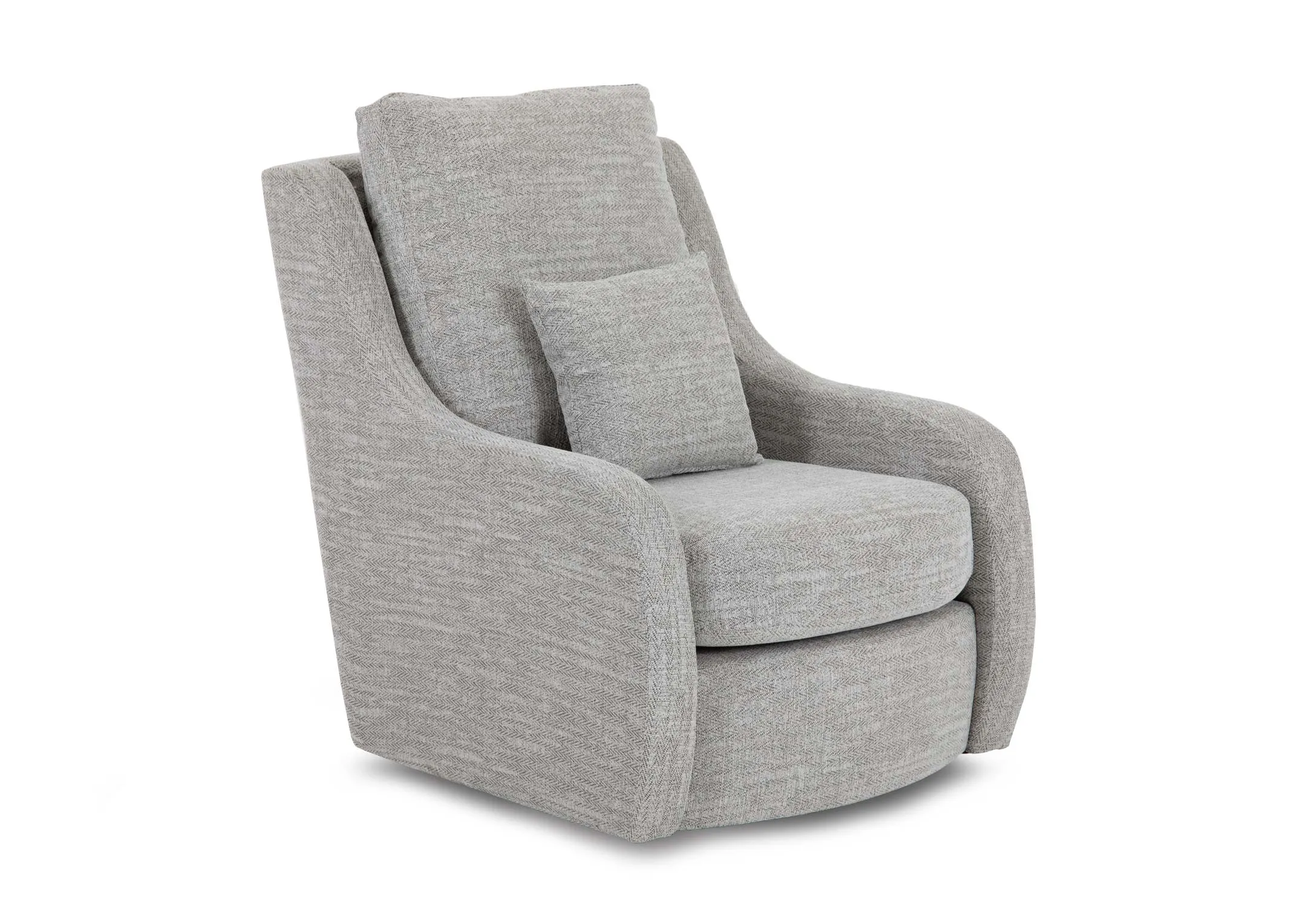 Silver Fabric Swivel Chair - Bella