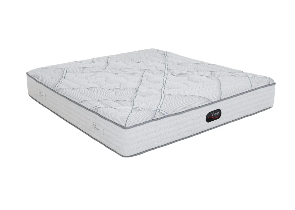 A 5ft pocket spring mattress from EZ Living Furnitures Elite Comfort range. Angled view.