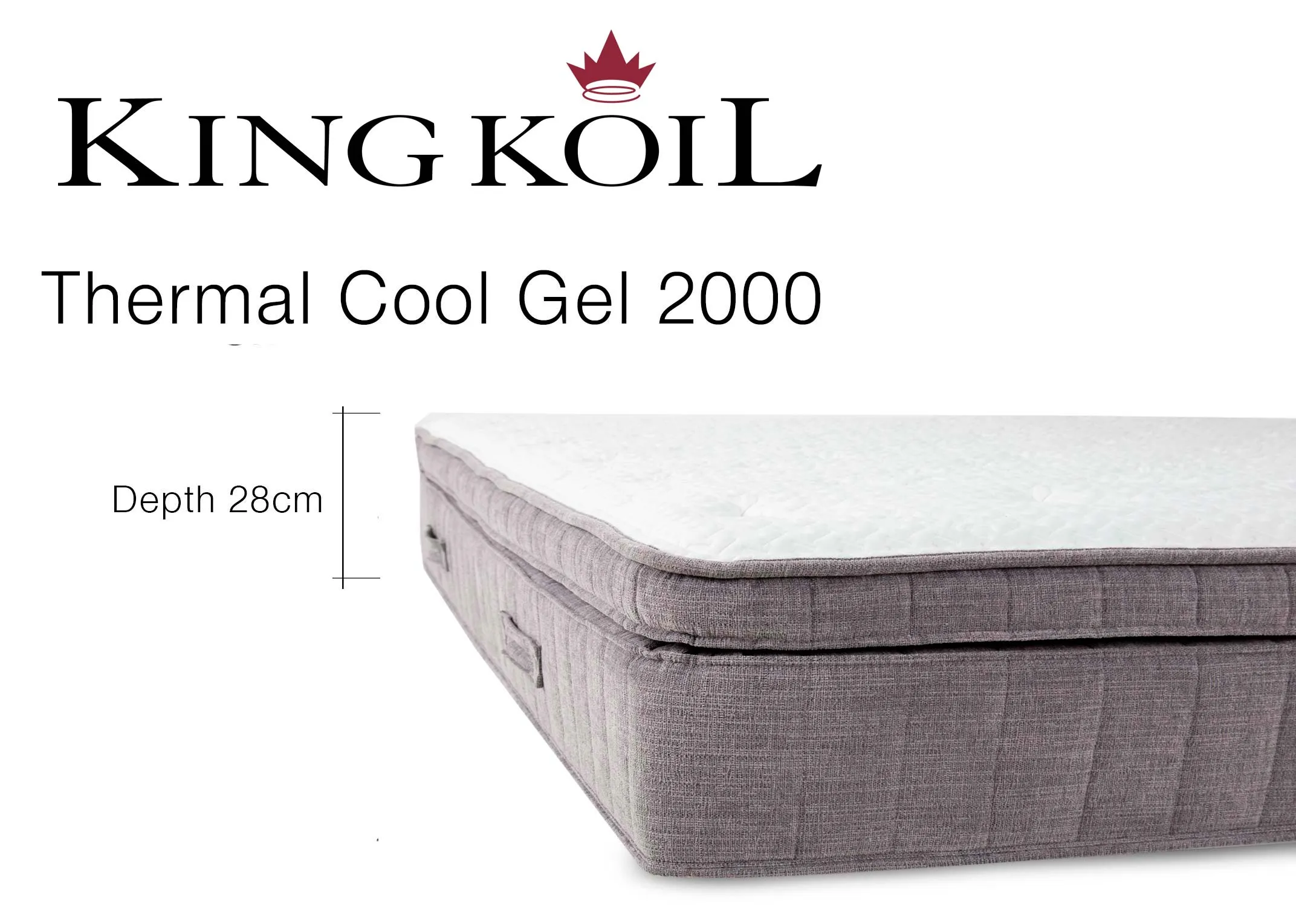 A pocket sprung mattress from EZ Living Furnitures Therma Cool 2000 range shows 28cm (Depth)