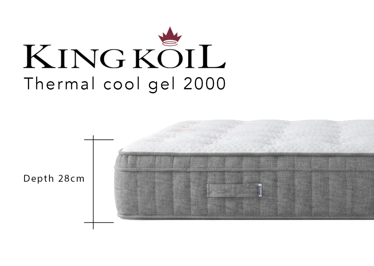 A dimension image of the Therma Cool Gel Mattress with 28cm