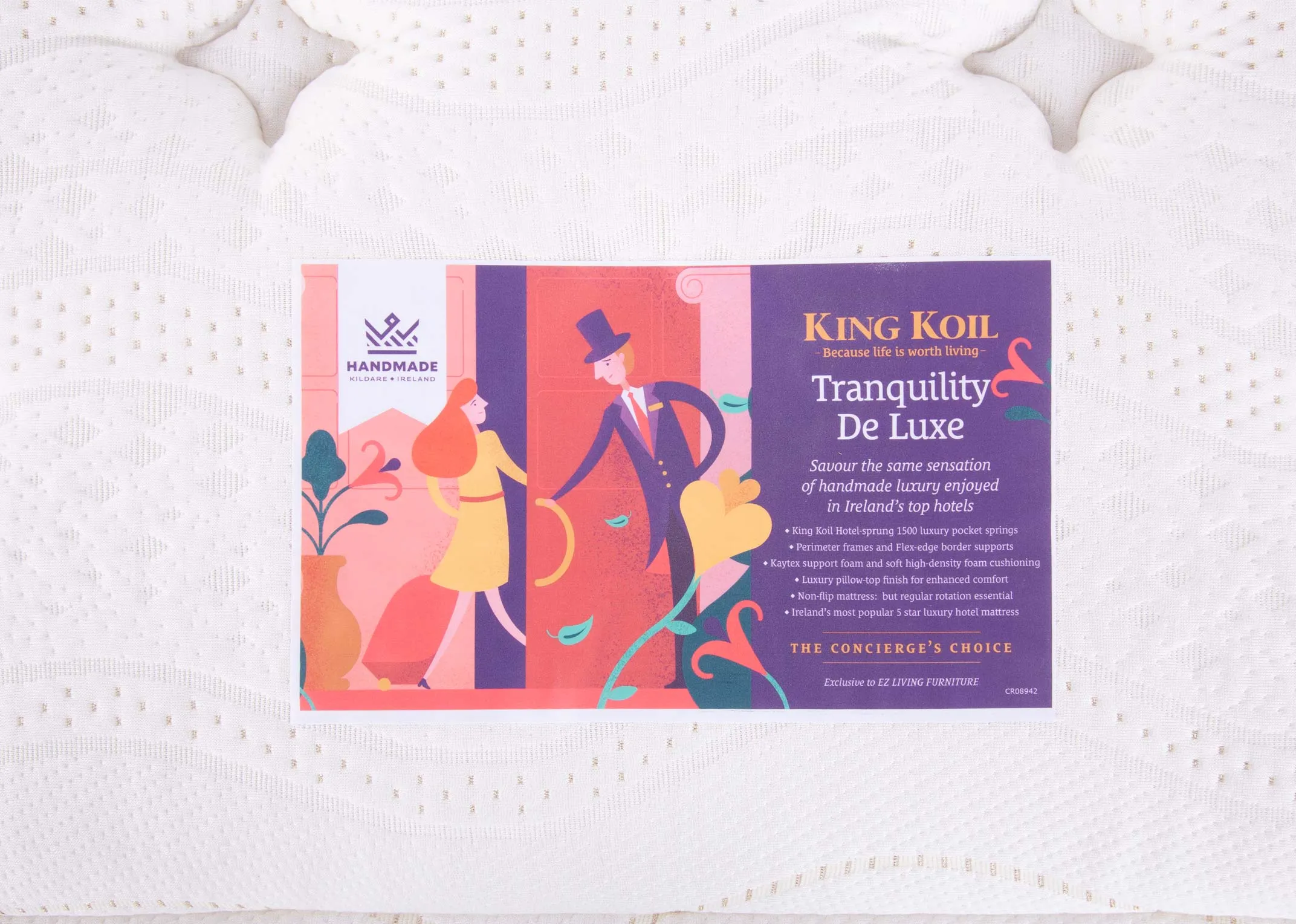 A 6ft super king pocket spring mattress from EZ Living Furnitures Tranquility Deluxe range.