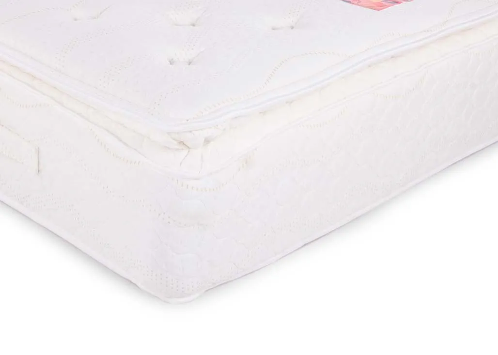 A superking 6ft pocket spring mattress from EZ Living Furnitures Tranquility Deluxe range. Angled view