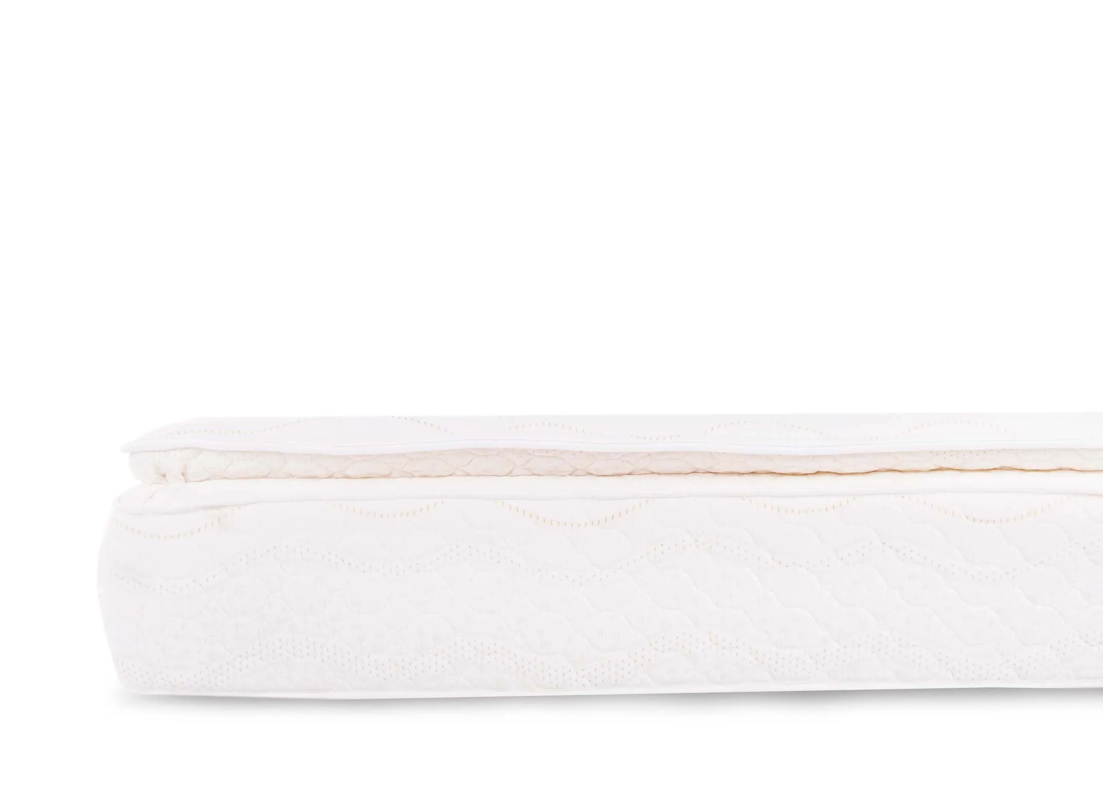 A superking 6ft pocket spring mattress from EZ Living Furnitures Tranquility Deluxe range. Side view