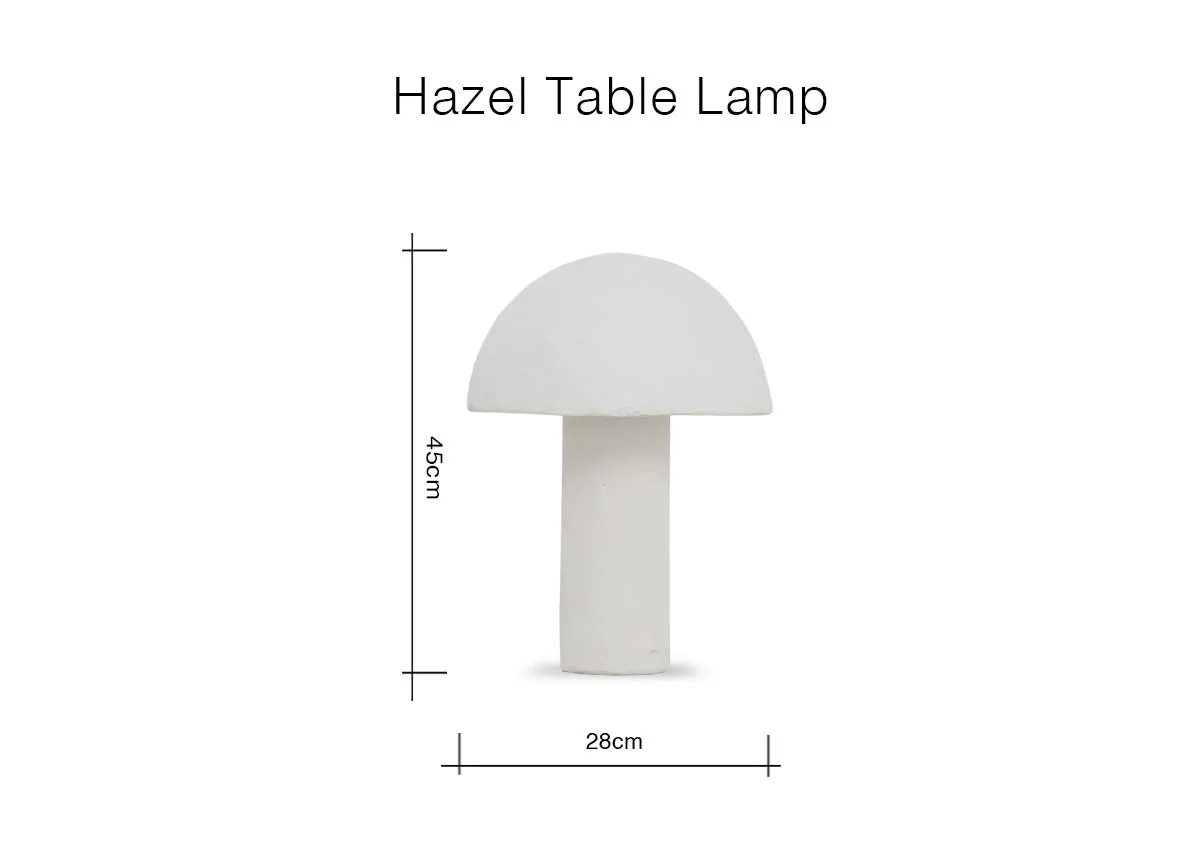 A dimension image of the Hazel Table Lamp with 28cm x 45cm