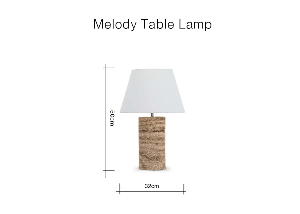 A dimension image of the Melody Table Lamp with 32cm x 50cm