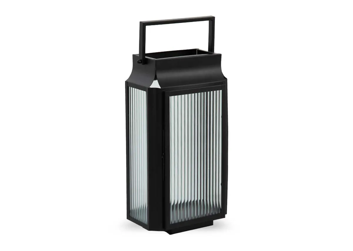 Large Black Lantern with Handle - Ellis