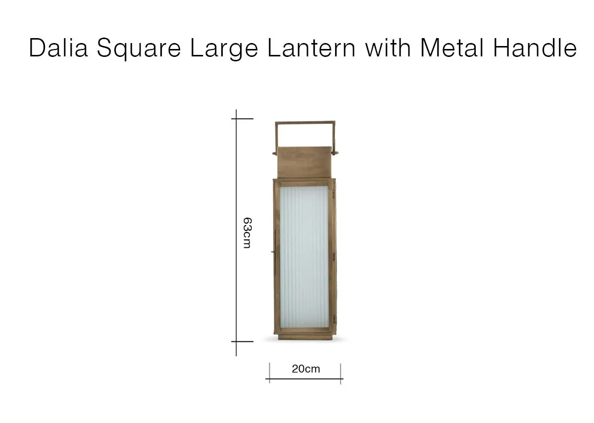 A dimension image of the Dalia Large lantern with 20cm x 63cm