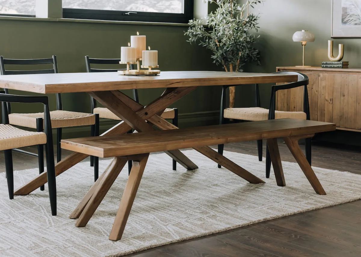 180cm Reclaimed Wood Dining Bench - Albion