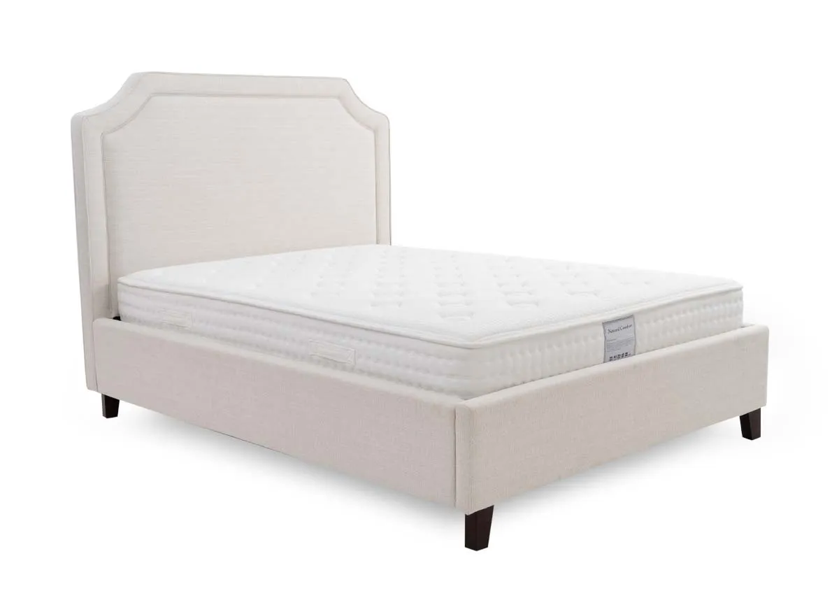 King Size (5ft) Beige Fabric Bed Frame - Archie
