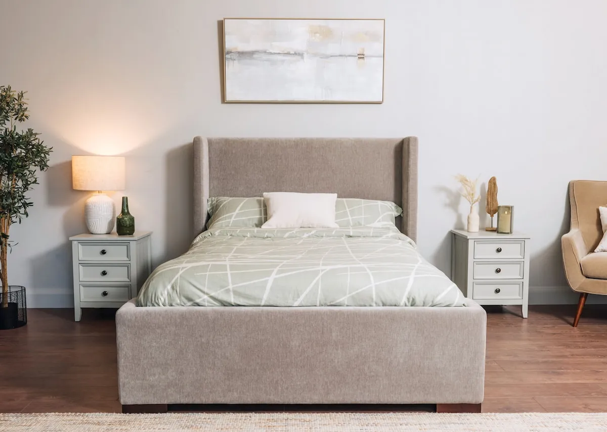 Super King (6ft) Grey Fabric Bed Frame - Quay West