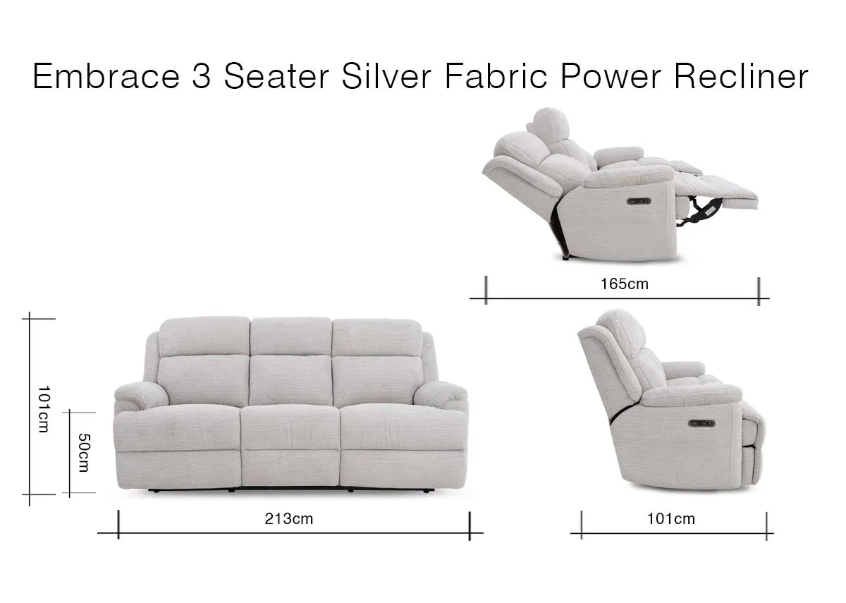 A dimension image of the Embrace 3 seater sofa with 213cm x 101-160cm x 101cm