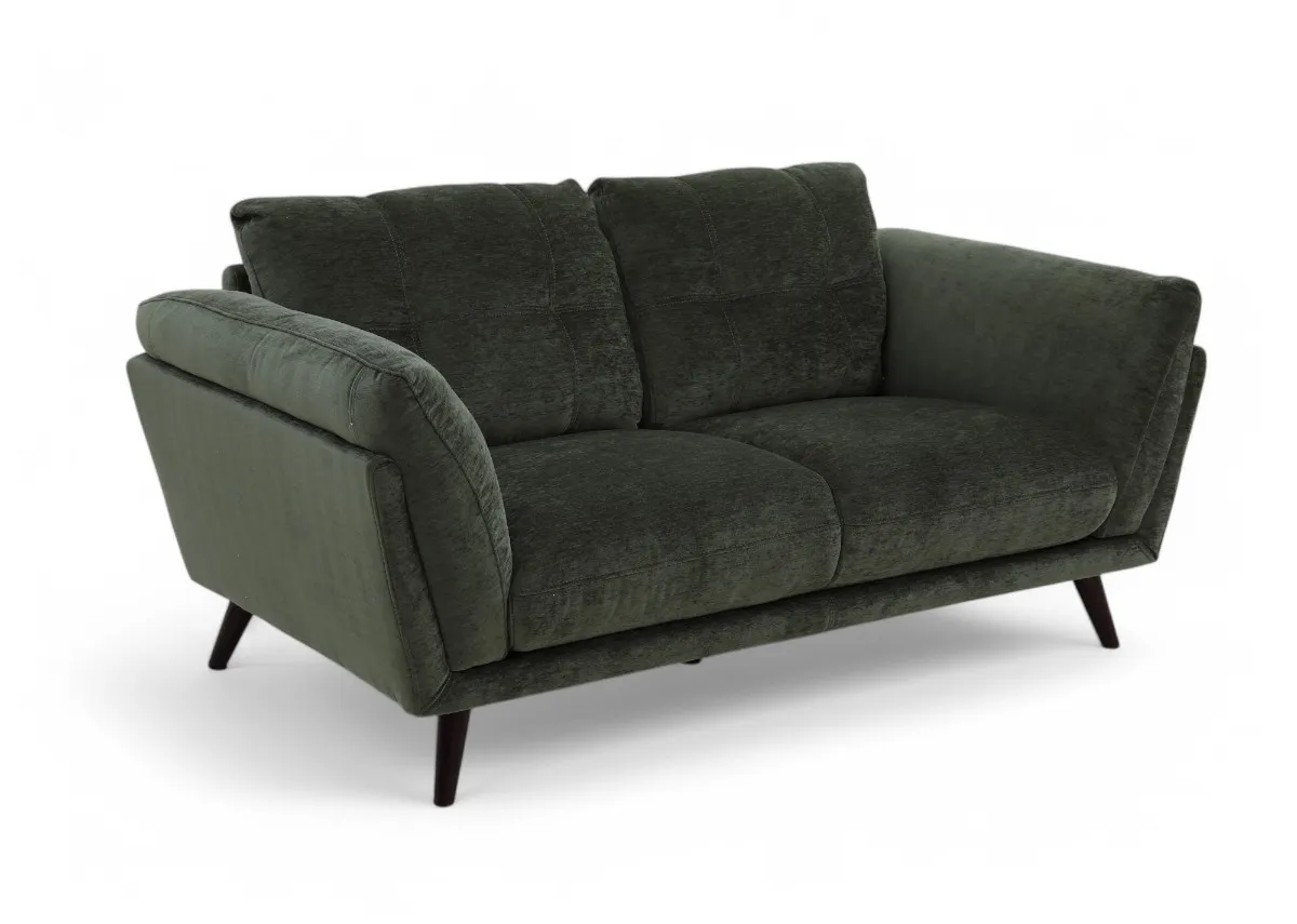 2 Seater Pine Green Fabric Sofa - Toscana