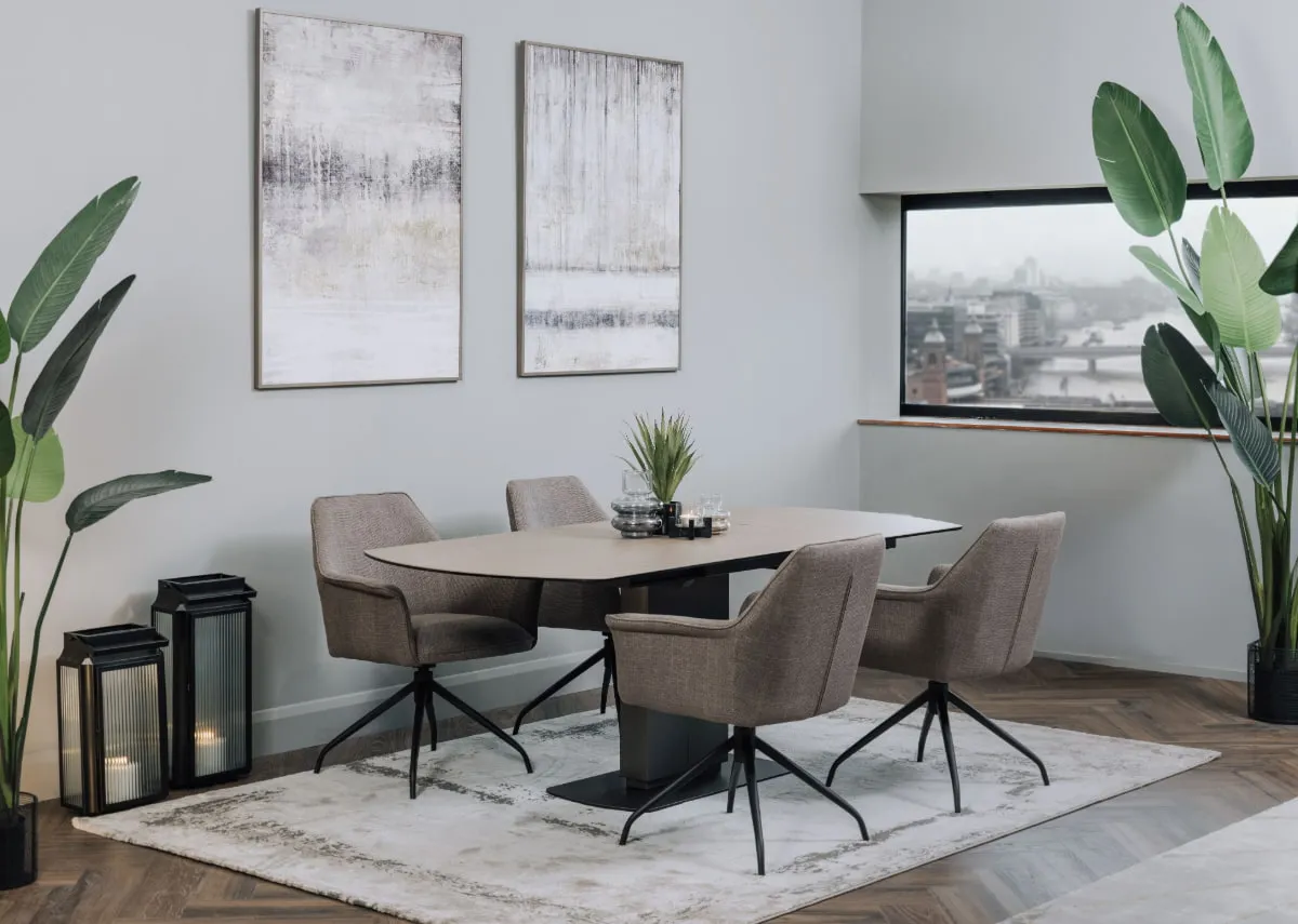 140cm - 200cm Ceramic Extendable Dining Table - Alor