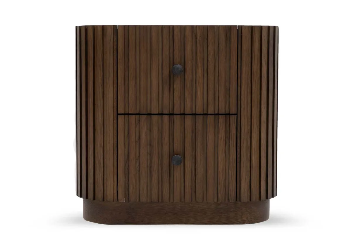 A dark brown locker from EZ Livings Jacob range.Front view of rounded edges