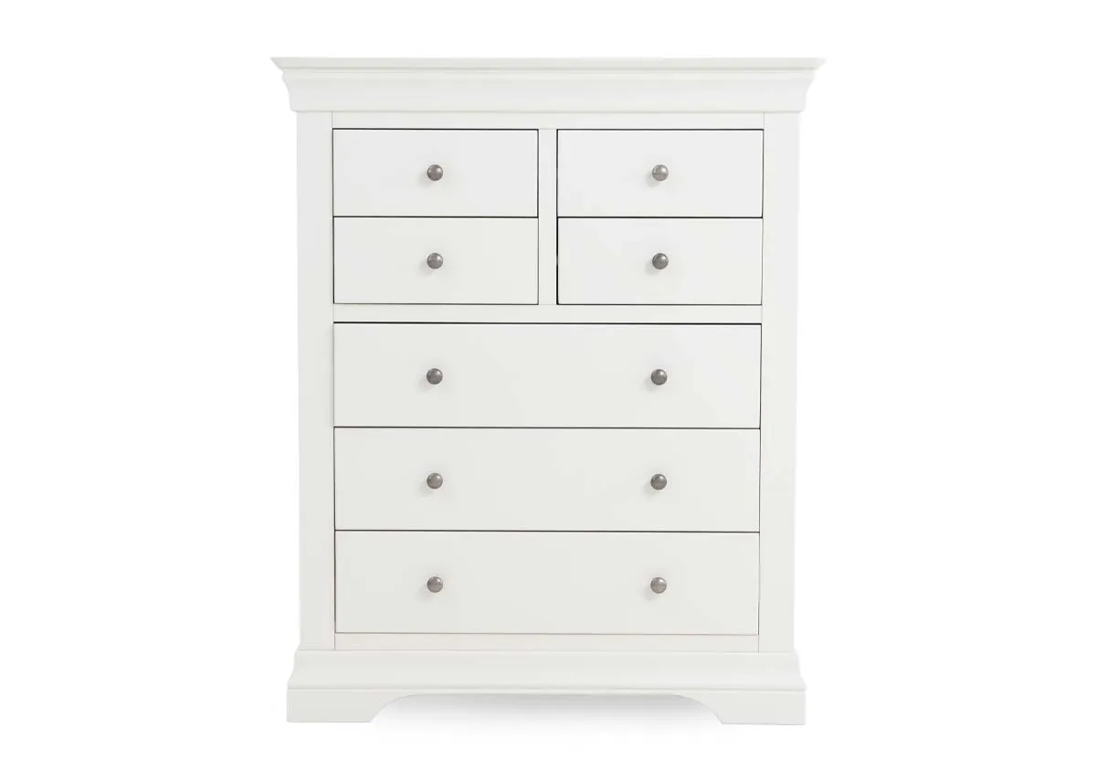 7 Drawer White Pine Chest - Dove