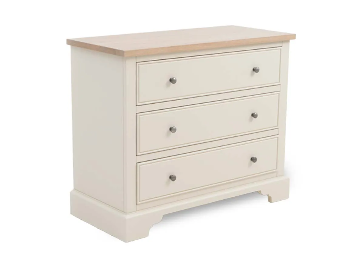 Cream Pine Chest of 3 Drawers - Dawn